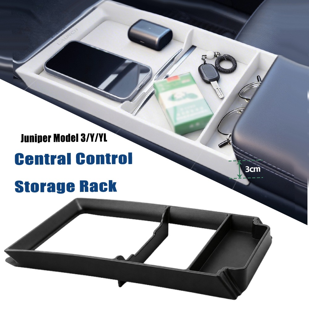 Tech Car Accessories - Vassoio portaoggetti antiscivolo per console centrale